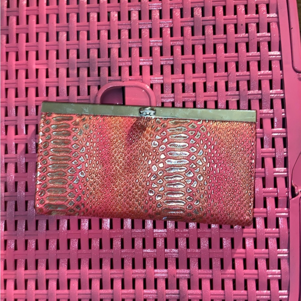 Pink and Silver Snakeskin Wallet